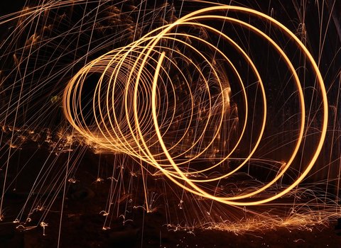 Feuerspirale Lichtmalerei