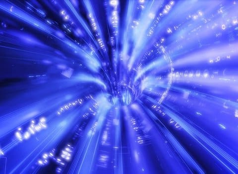 Kosmischer Lichttunnel Blau