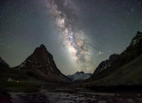 Milchstrasse Berge Nacht
