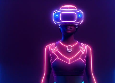 Neon cyberpunk mensch