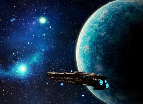 Planet Weltraum Türkis