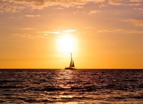 Segelboot Sonnenuntergang