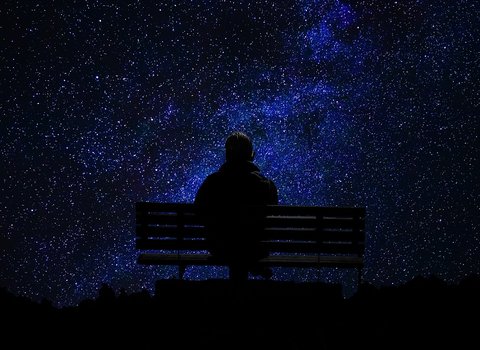 Silhouette Bank Sternenhimmel