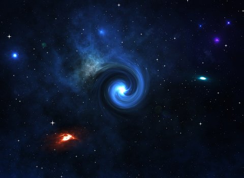 Spiralgalaxie Blau Grün