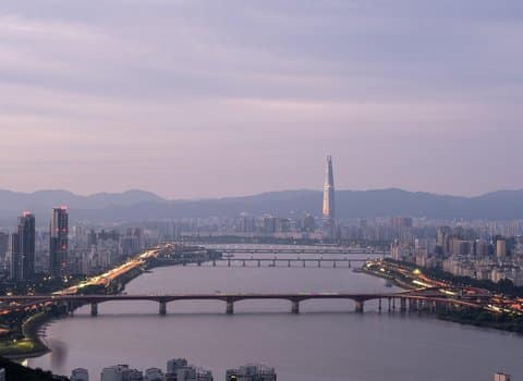 Stadt Fluss Panorama
