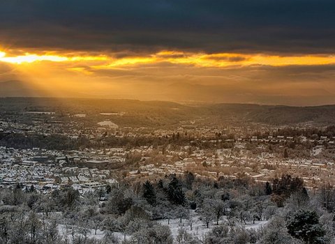 Stadt Sonnenuntergang Panorama