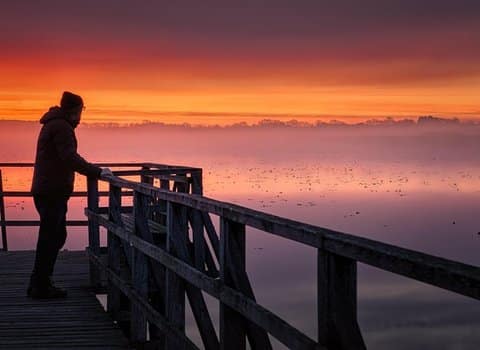 Steg Silhouette Abendhimmel